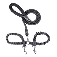 Dual Dog Leash Pet Dog Leash Double Ended Leads Training Rope Black