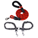 Dual Dog Leash Pet Dog Leash Double Ended Leads Training Rope Red