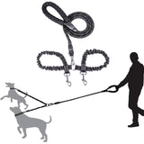 Dual Dog Leash Pet Dog Leash Double Ended Leads Training Rope Black