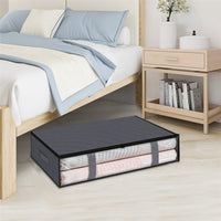 Set of 3Pack Under Bed Storage Bins Foldable Clothes Storage Bags with Reinforced Handle Gray