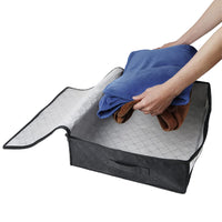 Set of 2Pack Under Bed Storage Bins Foldable Clothes Storage Bags with Reinforced Handle Black