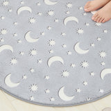 Luminous Plush Fluffy Rug Bed Room Carpet Glow in the Dark Area Rugs 160cm Gray
