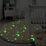 Luminous Plush Fluffy Rug Bed Room Carpet Glow in the Dark Area Rugs 160cm Gray
