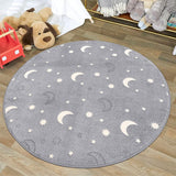 Luminous Plush Fluffy Rug Bed Room Carpet Glow in the Dark Area Rugs 160cm Gray