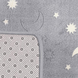 Luminous Plush Fluffy Rug Bed Room Carpet Glow in the Dark Area Rugs 160cm Gray