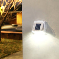 Set of 2pcs LED Solar Powered Wall Lights -White Light