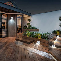 Set of 2pcs LED Solar Powered Wall Lights -White Light