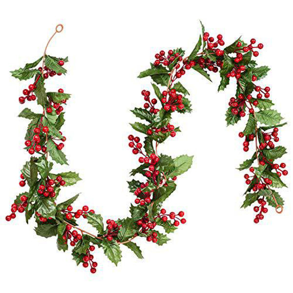 2M 20LEDs Flexible Artificial Berry Christmas Garland with Lights for Indoor Home Decoration Style 1