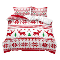 Christmas 3pcs Bedding Set Quilt Cover Pillowcases Set for Double Bed-Style 3