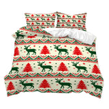 Christmas 3pcs Bedding Set Quilt Cover Pillowcases Set for Double Bed-Style 4