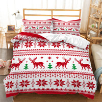 Christmas 3pcs Bedding Set Quilt Cover Pillowcases Set for Double Bed-Style 3