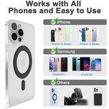 2-Pack Set Magnet Stickers Wireless Charging Magnetic Stickers for iPhone 12/13/14 Series Black