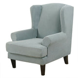 Wing Chair Slipcover Stretch Fit Armchair Protector Cover Light Grey