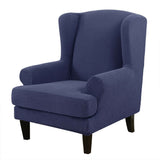 Wing Chair Slipcover Stretch Fit Armchair Protector Cover Navy
