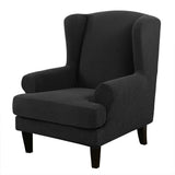 Wing Chair Slipcover Stretch Fit Armchair Protector Cover Black