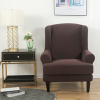 Wing Chair Slipcover Stretch Fit Armchair Protector Cover Coffee