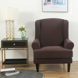 Wing Chair Slipcover Stretch Fit Armchair Protector Cover Coffee