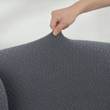 Wing Chair Slipcover Stretch Fit Armchair Protector Cover Deep Grey