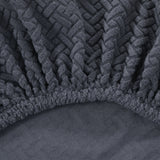 Wing Chair Slipcover Stretch Fit Armchair Protector Cover Deep Grey