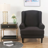 Wing Chair Slipcover Stretch Fit Armchair Protector Cover Black