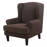 Wing Chair Slipcover Stretch Fit Armchair Protector Cover Coffee