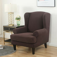 Wing Chair Slipcover Stretch Fit Armchair Protector Cover Coffee