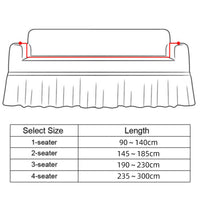 Seersucker Sofa Cover with Skirt Stretch Anti-dirty Slipcovers Blue