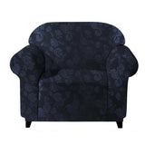 Vintage Embossed Flower Sofa Cover Stretch Chair Couch Slipcovers Deep Blue