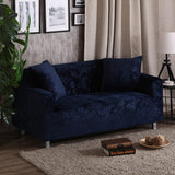 Vintage Embossed Flower Sofa Cover Stretch Chair Couch Slipcovers Deep Blue