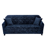 Vintage Embossed Flower Sofa Cover Stretch Chair Couch Slipcovers Deep Blue