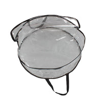 Round Transparent Christmas Wreath Packaging Bag Organizer 61 x 20cm Black