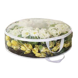 Round Transparent Christmas Wreath Packaging Bag Organizer 76 x 20cm White