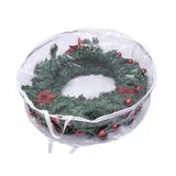 Round Transparent Christmas Wreath Packaging Bag Organizer 76 x 20cm White