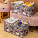 Stackable Storage Box Container Tote Cube Organizer Christmas Gray Style