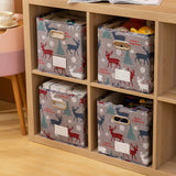 Stackable Storage Box Container Tote Cube Organizer Christmas Gray Style