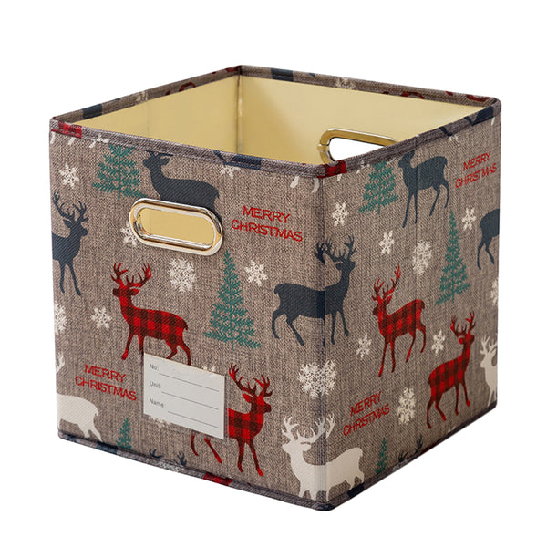 Stackable Storage Box Container Tote Cube Organizer Christmas Gray Style