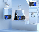 Transparent Phone Case with Ring for Samsung Galaxy Z Flip 4 5G Shockproof Protective Phone Case-Glossy Transparent Style