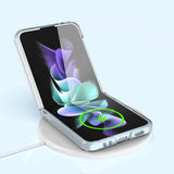 Transparent Phone Case with Ring for Samsung Galaxy Z Flip 4 5G Shockproof Protective Phone Case-Glossy Transparent Style