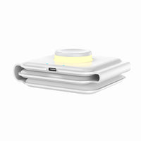 3 in 1 Foldable Magnetic Qi Wireless Charger with Night Light Fast Charging Dock Station for iPhone Apple Watch Airpods White