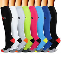 8 Pairs Set Compression Socks Knee High Nylon Stocking for Men and Women European size 34-39 -Style 4