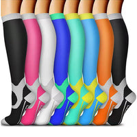8 Pairs Set Compression Socks Knee High Nylon Stocking for Men and Women European size 40-46 -Style 1