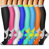 8 Pairs Set Compression Socks Knee High Nylon Stocking for Men and Women European size 40-46 -Style 1