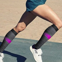 6 Pairs Set Compression Socks Knee High Nylon Stocking Leg Support Socks for Men and Women European size 40-46 -Style 1