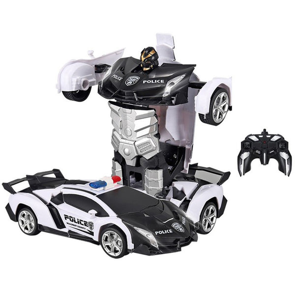 Transforming Racing Car Toys Auto Demo 360 Rotation Drifting -White