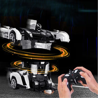 Transforming Racing Car Toys Auto Demo 360 Rotation Drifting -White
