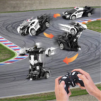 Transforming Racing Car Toys Auto Demo 360 Rotation Drifting -White