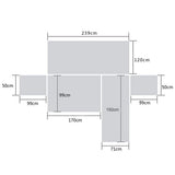 Waterproof Reversible L Shaped Sofa Cover Sectional Couch Chaise Lounge Covers Black-L Size