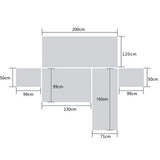 Waterproof Reversible L Shaped Sofa Cover Sectional Couch Chaise Lounge Covers Black-S Size