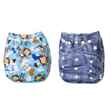 2Pcs Baby Reusable Washable Modern Cloth Nappies -Style 1