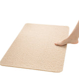 Anti-Slip Shower Loofah Bathroom Bath Mat Carpet Water Drains 44 x 75cm -Beige